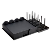 10 Seat Black Leatherette Conference Room Set w/ Round Coasters and Pen Stands